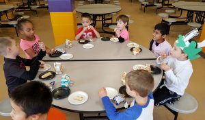 A group of Beaver Creek students taste test cheese-filled breadsticks.