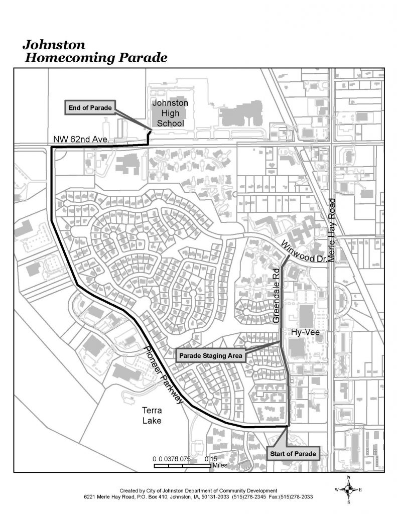 Image of the homecoming parade route.