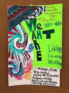 Student poster advertising the "we are art" night