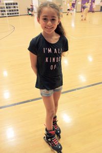 A Timber Ridge student stopped for a photo during their skating time. 