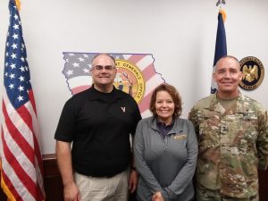 Two metro-area teachers, Marcus Pedersen (WDM) and Colleen Ites (Johnston) worked with the Iowa National Guard this summer on a STEM externship. They are pictured with Iowa National Guard Adjunct Major General Timothy Orr. 