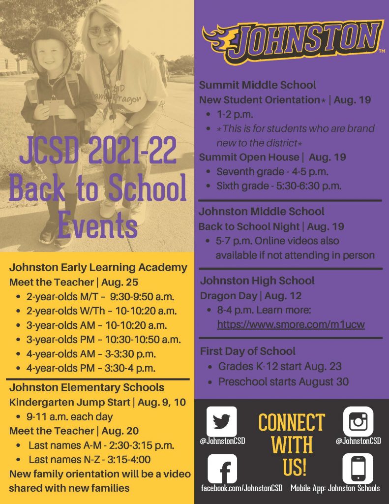 JCSD 2021 Back to School Events