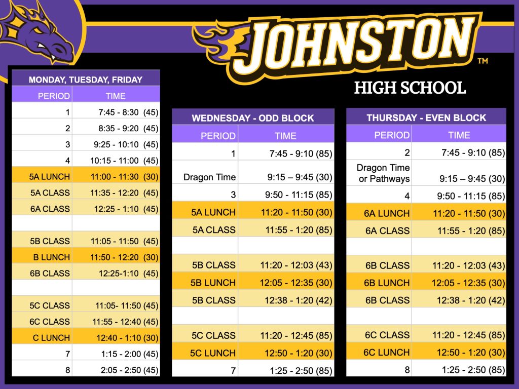 Bell Schedules - Johnston Community School District