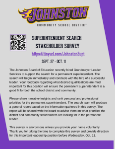Superintendent Search Survey Invitation 3
