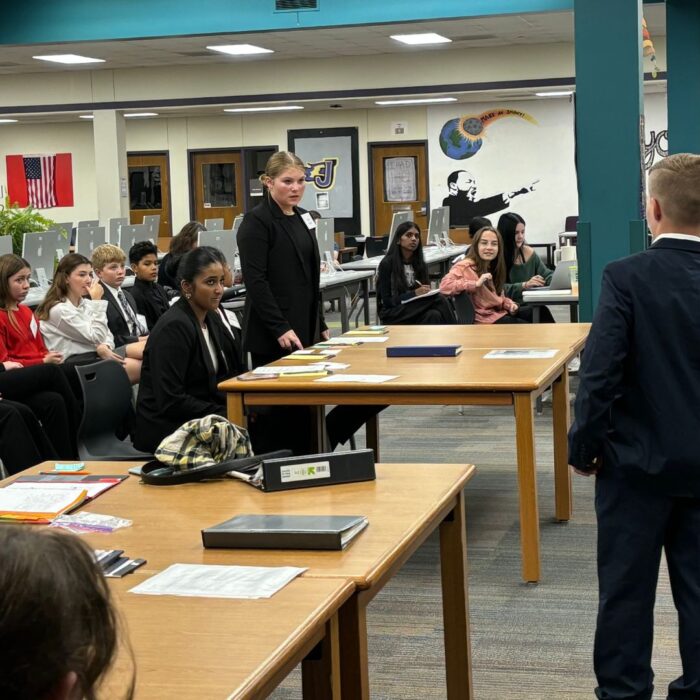 Middle school mock trial students tackle case of haunted house death