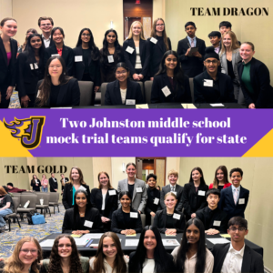 Two Johnston mock trial teams qualify for state